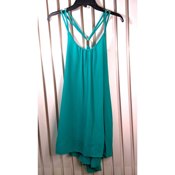 SuNianJinYi Halter Top Dress Aqua Blue Open Back Drop-Tail  Layered Fabric Large - Picture 10 of 12